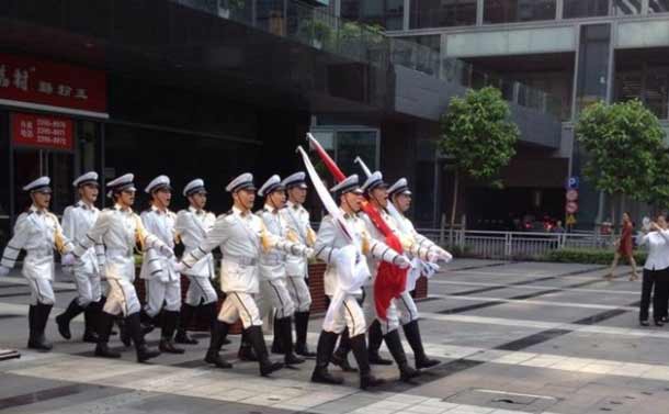 Red flag fluttering to welcome August 1